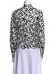 Self-Portrait Floral Print Mock Neck Blouse