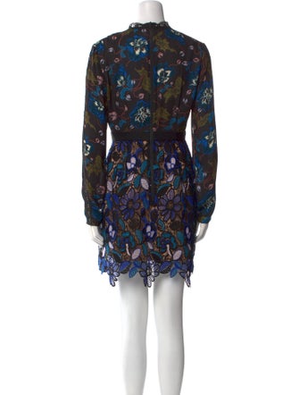 Self-Portrait Lace Pattern Mini Dress