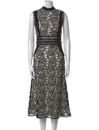 Self-Portrait Lace Pattern Long Dress