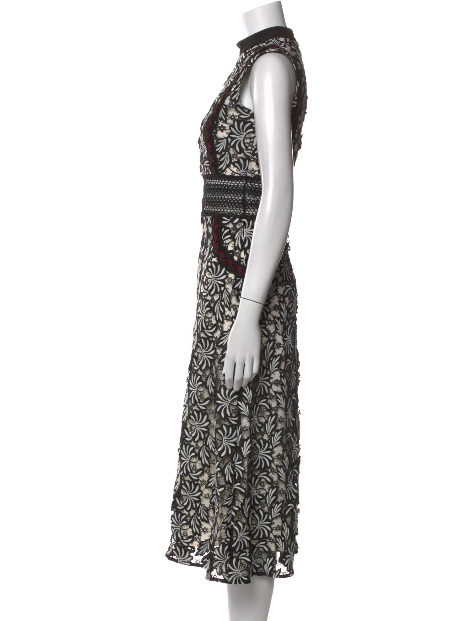Self-Portrait Lace Pattern Long Dress