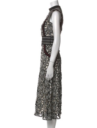Self-Portrait Lace Pattern Long Dress