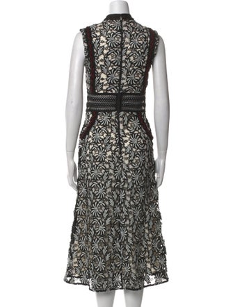 Self-Portrait Lace Pattern Long Dress
