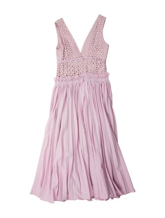 Self-Portrait V-Neck Midi Length Dress