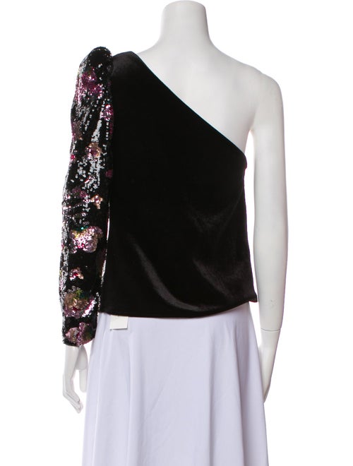 Self-Portrait Floral Print One-Shoulder Blouse