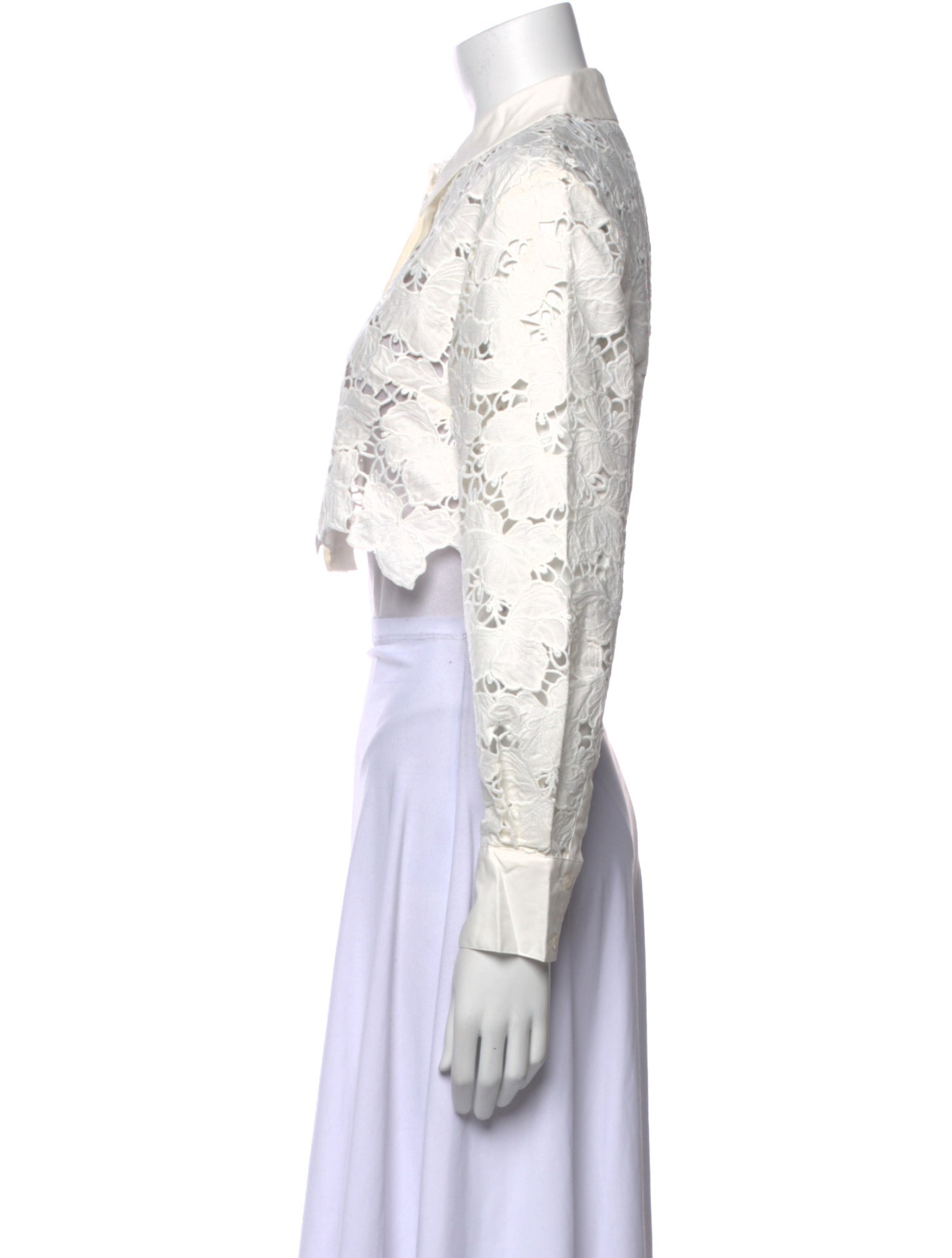 Self-Portrait Lace Pattern Long Sleeve Crop Top w/ Tags