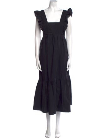 Self-Portrait Square Neckline Long Dress