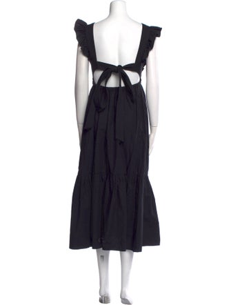 Self-Portrait Square Neckline Long Dress