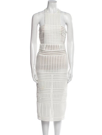 Self-Portrait Crew Neck Midi Length Dress