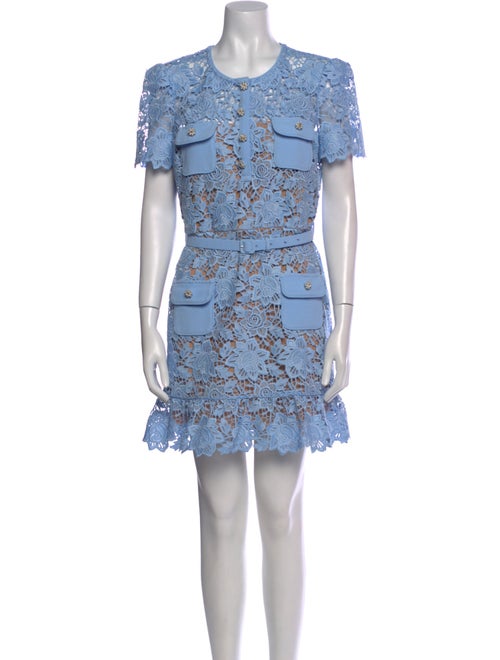 Self-Portrait Lace Pattern Mini Dress