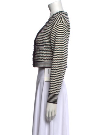 Self-Portrait Striped V-Neck Sweater
