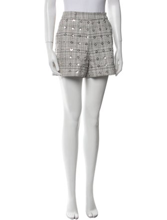 Self-Portrait Plaid Print Mini Shorts