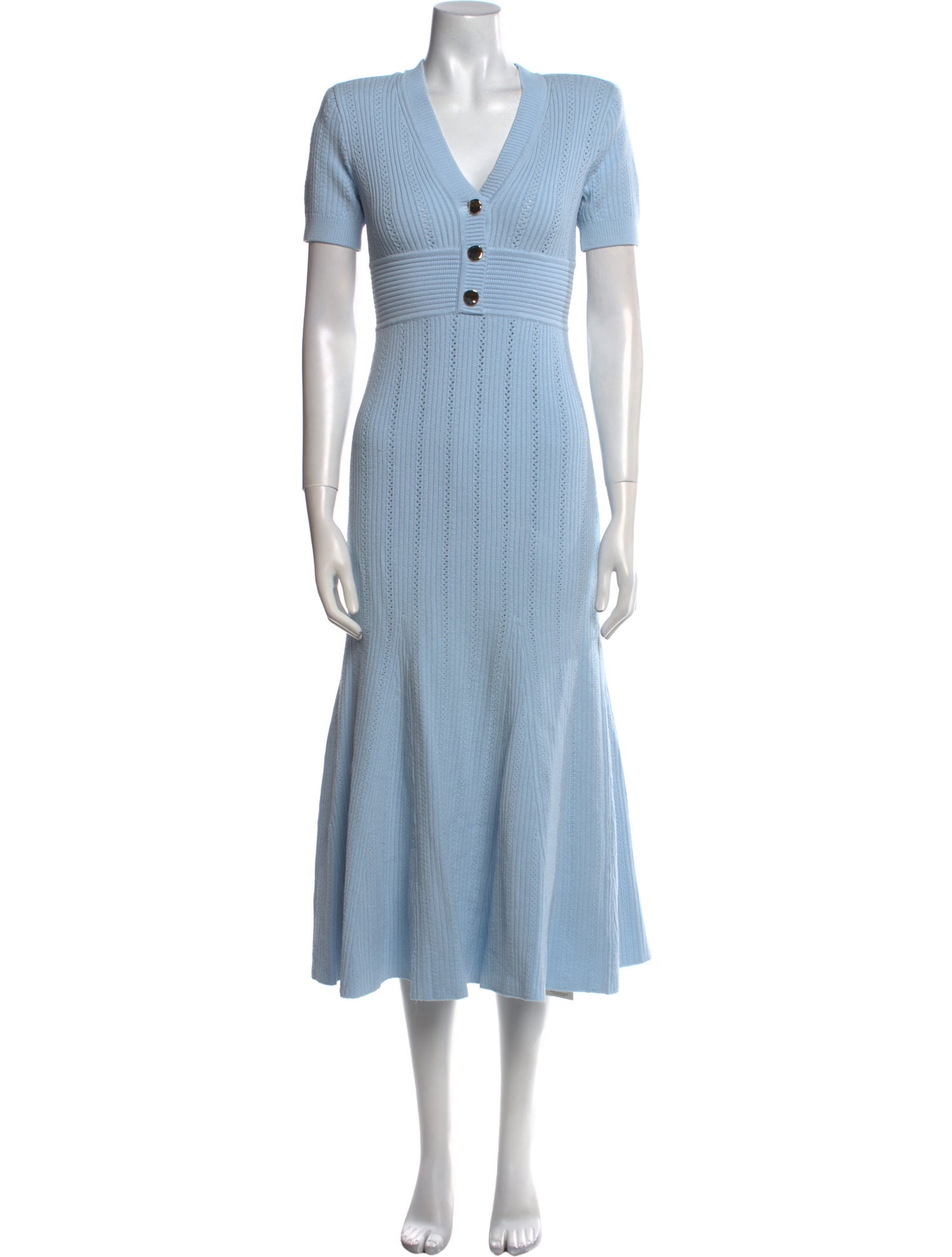 Self-Portrait V-Neck Midi Length Dress