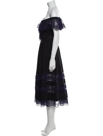 Self-Portrait Off-The-Shoulder Midi Length Dress