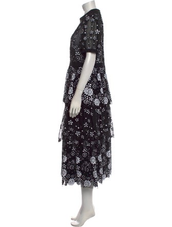 Self-Portrait Lace Pattern Long Dress