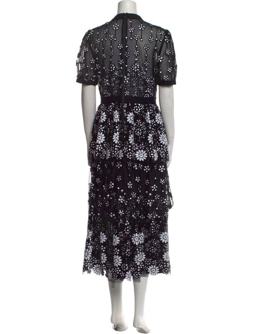 Self-Portrait Lace Pattern Long Dress