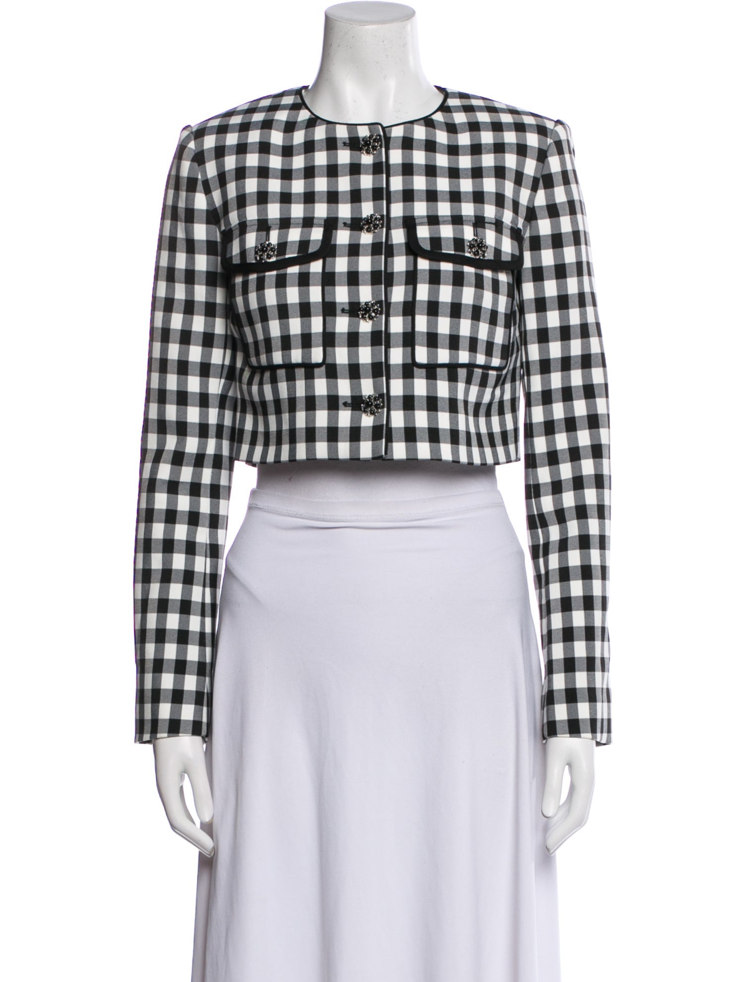 Self-Portrait Plaid Print Evening Jacket