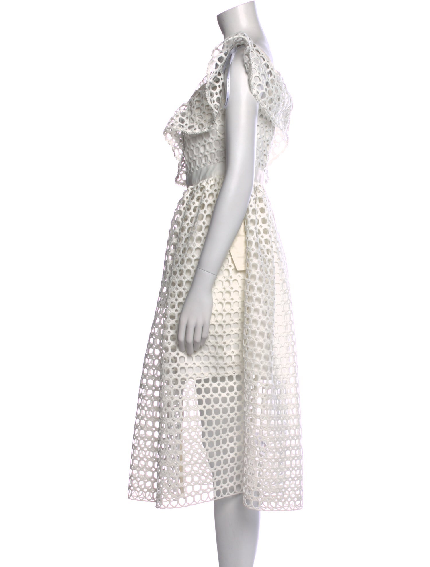 Self-Portrait Lace Pattern Midi Length Dress