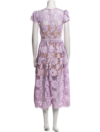 Self-Portrait Lace Pattern Midi Length Dress