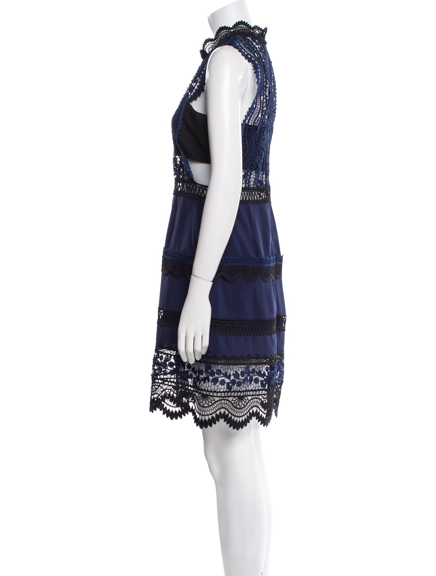 Self-Portrait Lace Pattern Mini Dress