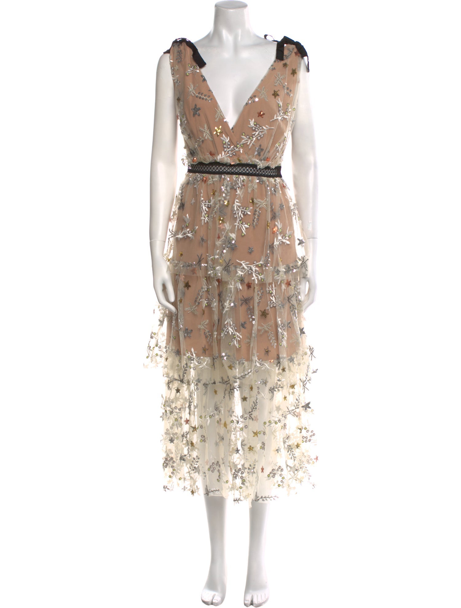 Self-Portrait Floral Print Long Dress