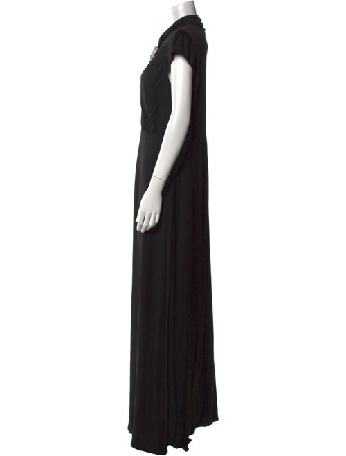 Self-Portrait Mock Neck Long Dress