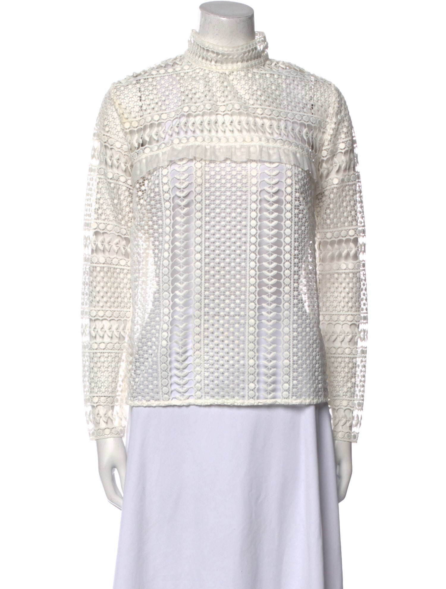 Self-Portrait Turtleneck Long Sleeve Blouse