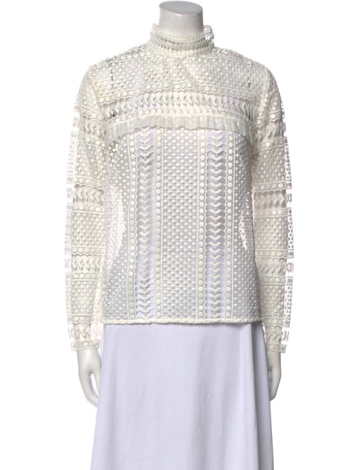 Self-Portrait Turtleneck Long Sleeve Blouse