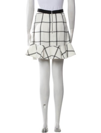 Self-Portrait Plaid Print Mini Skirt