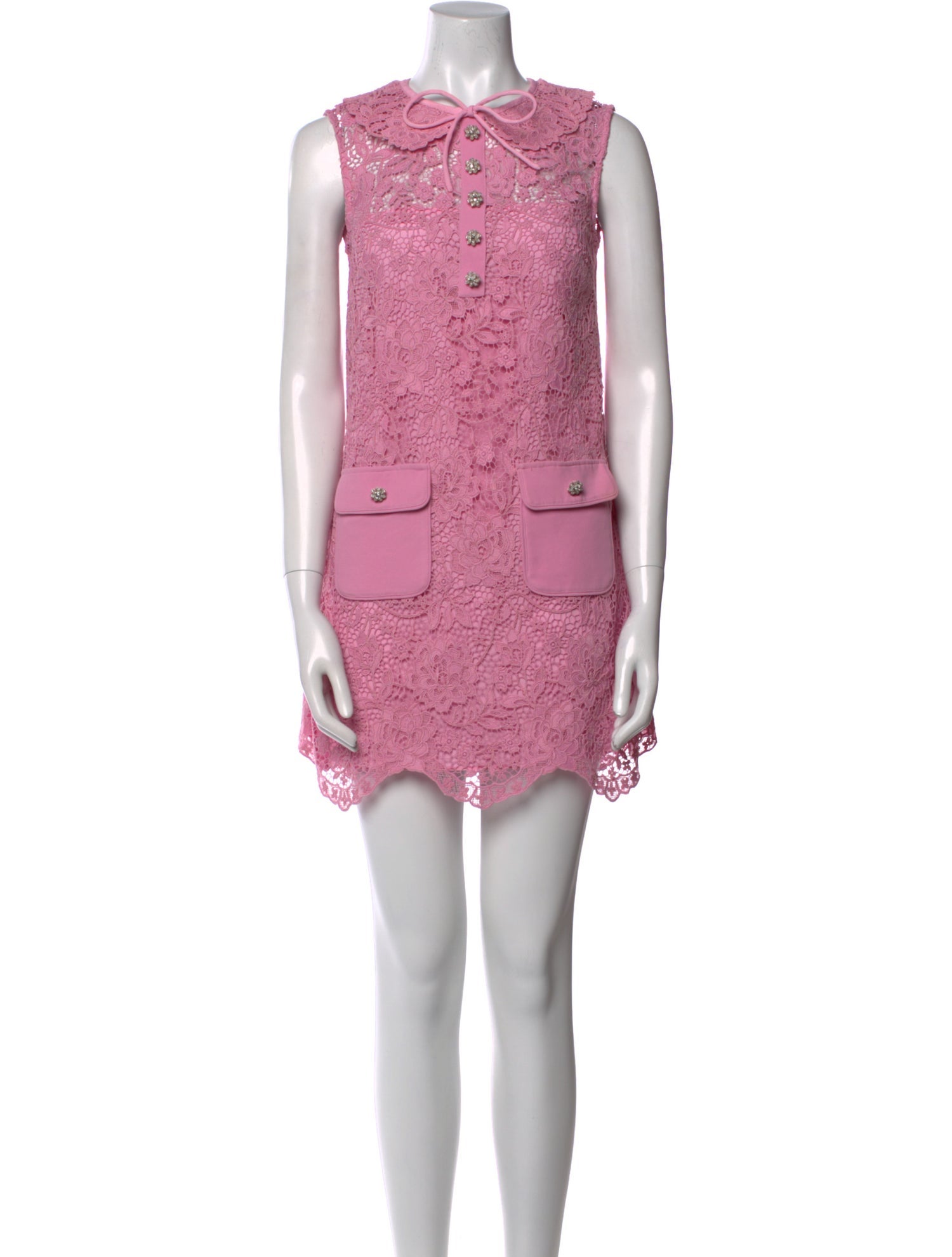 Self-Portrait Crew Neck Mini Dress