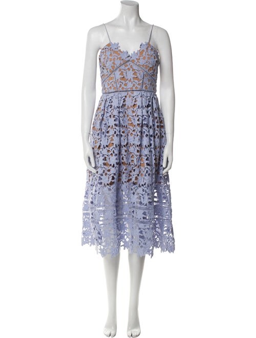 Self-Portrait Lace Pattern Midi Length Dress