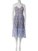Self-Portrait Lace Pattern Midi Length Dress