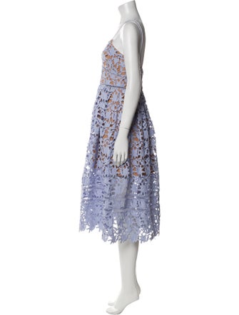 Self-Portrait Lace Pattern Midi Length Dress