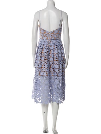 Self-Portrait Lace Pattern Midi Length Dress