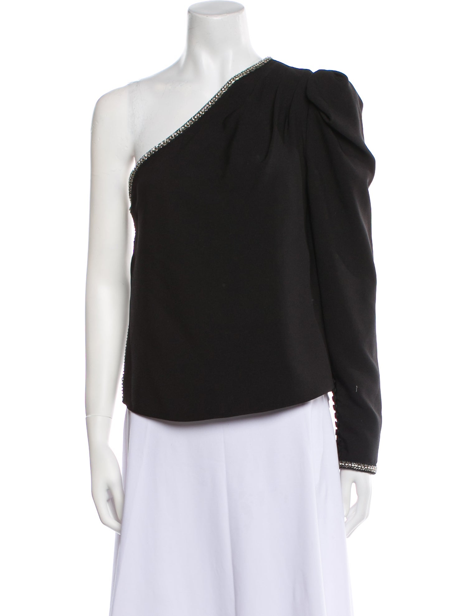 Self-Portrait One-Shoulder Long Sleeve Top