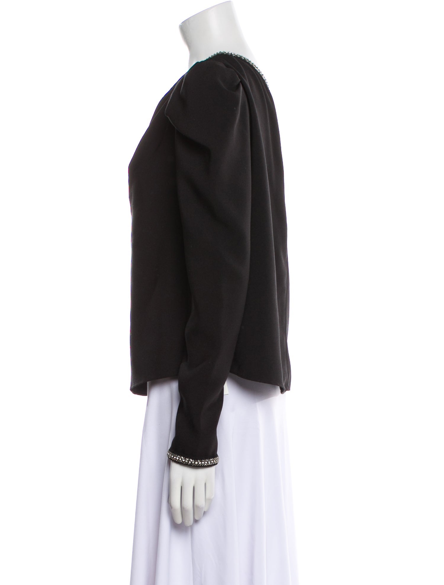 Self-Portrait One-Shoulder Long Sleeve Top