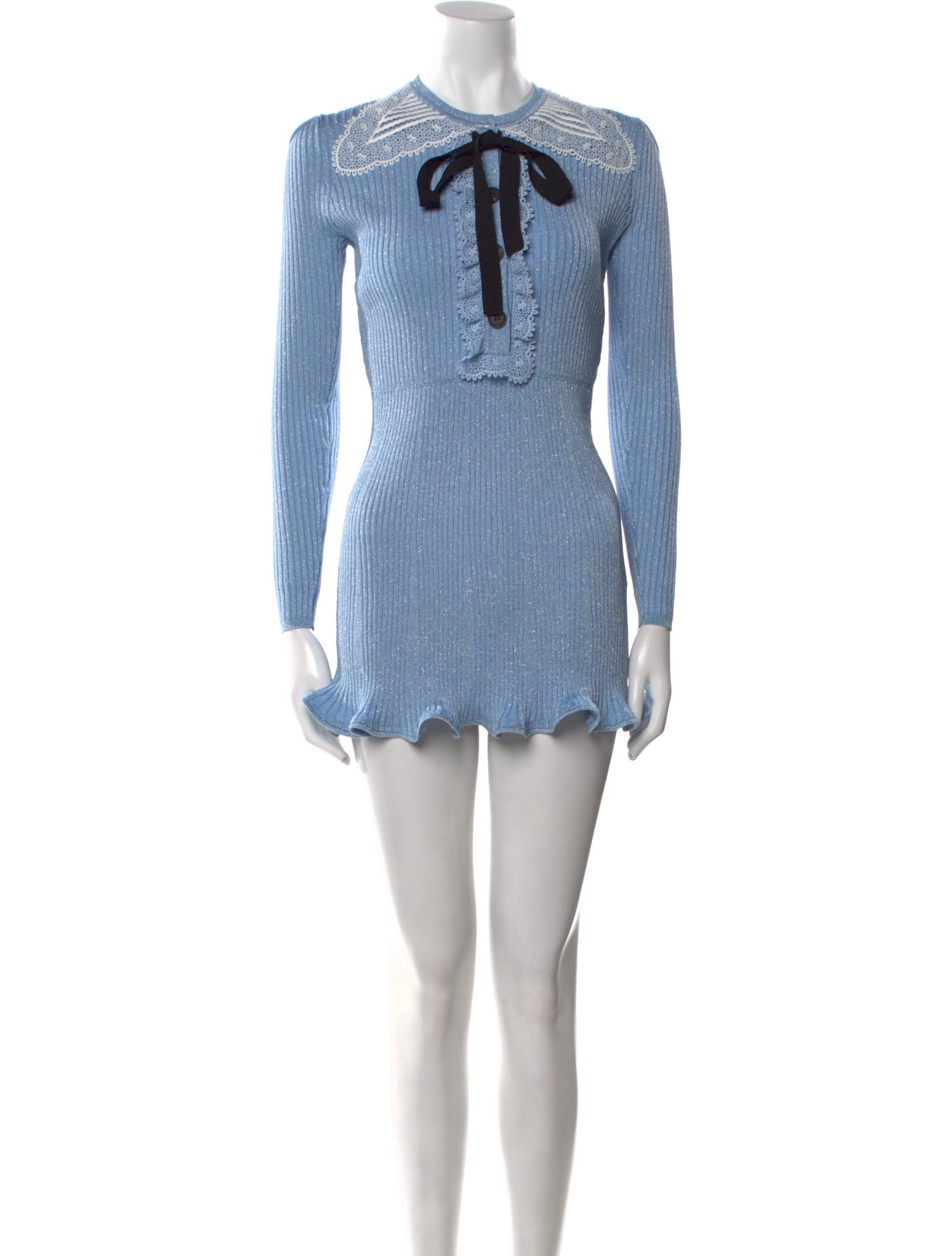 Self-Portrait Crew Neck Mini Dress