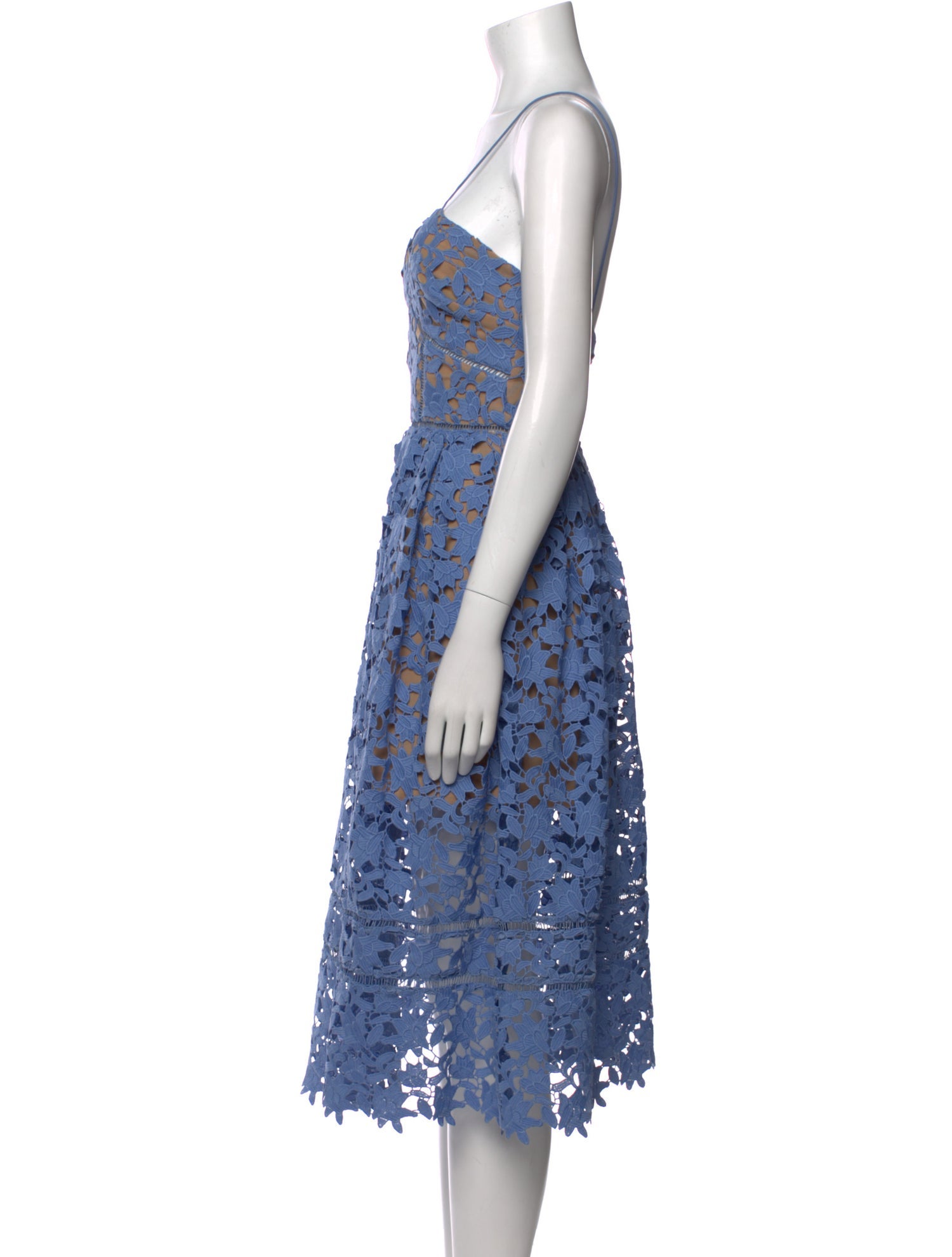 Self-Portrait Lace Pattern Midi Length Dress