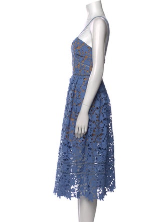 Self-Portrait Lace Pattern Midi Length Dress