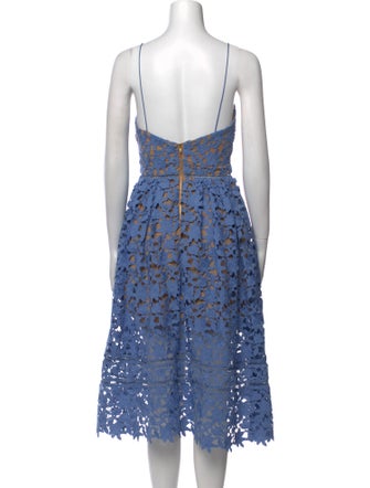 Self-Portrait Lace Pattern Midi Length Dress