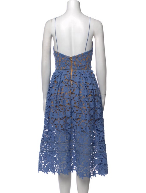 Self-Portrait Lace Pattern Midi Length Dress