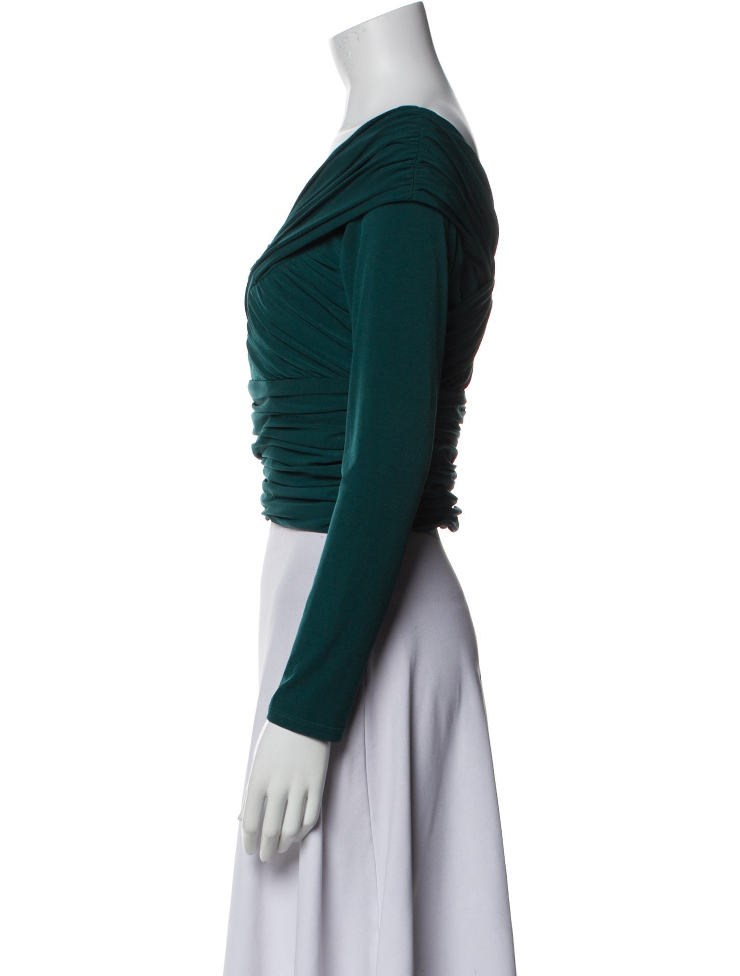 Self-Portrait V-Neck Long Sleeve Crop Top