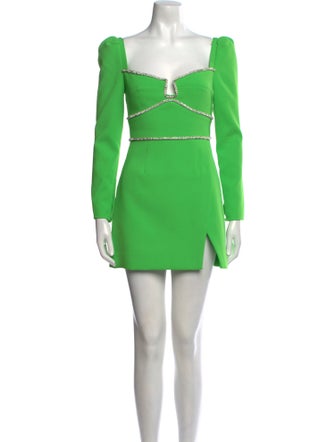 Self-Portrait Square Neckline Mini Dress