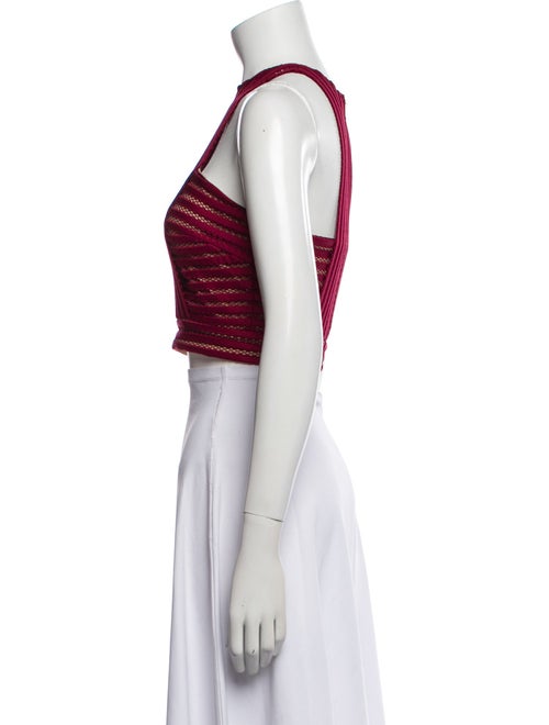 Self-Portrait Patterned Square Neckline Crop Top