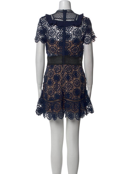 Self-Portrait Lace Pattern Mini Dress