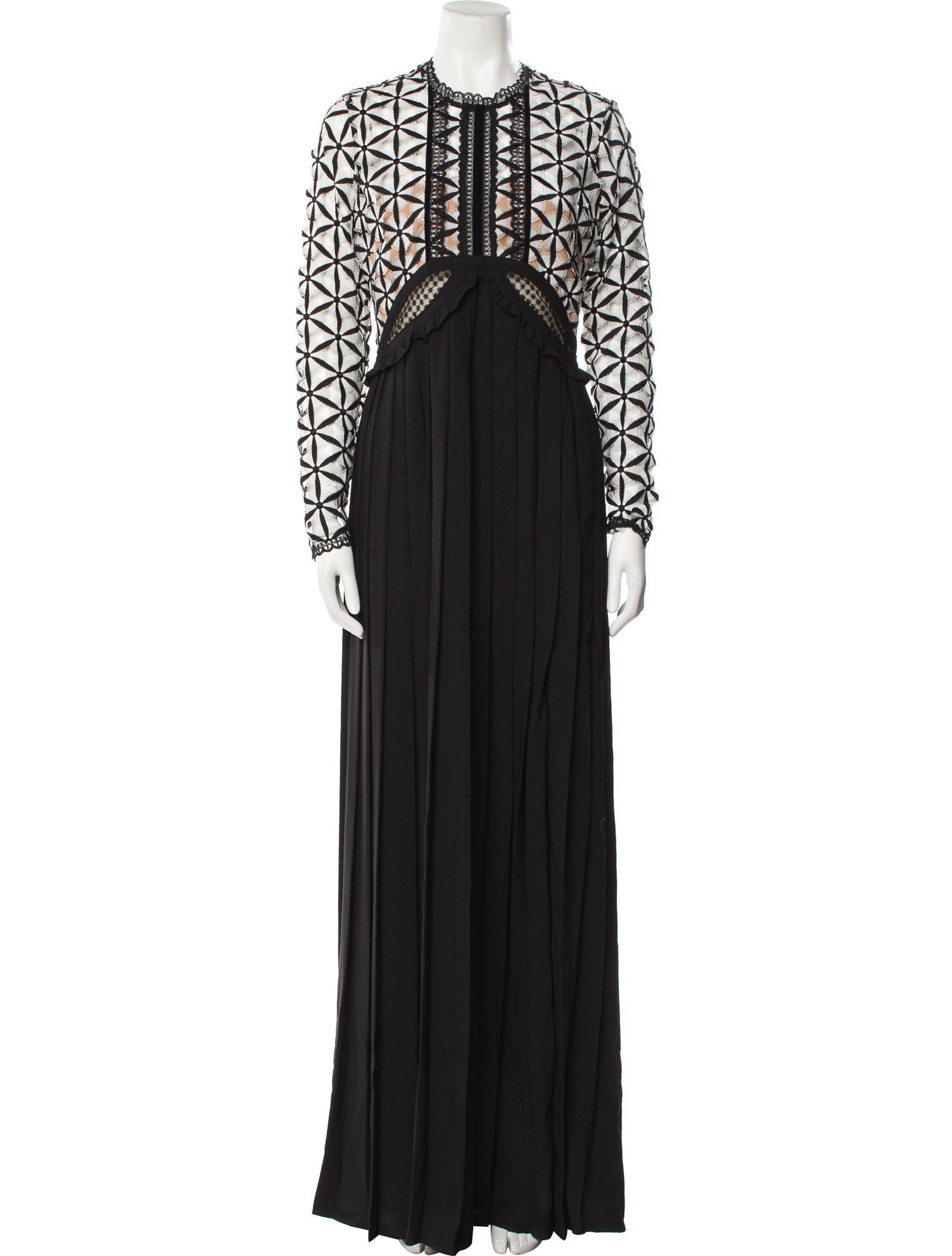 Self-Portrait Lace Pattern Long Dress