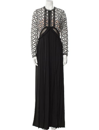 Self-Portrait Lace Pattern Long Dress