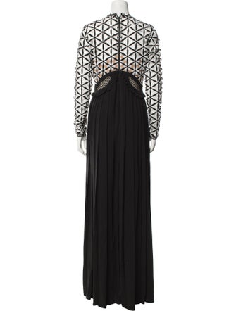 Self-Portrait Lace Pattern Long Dress