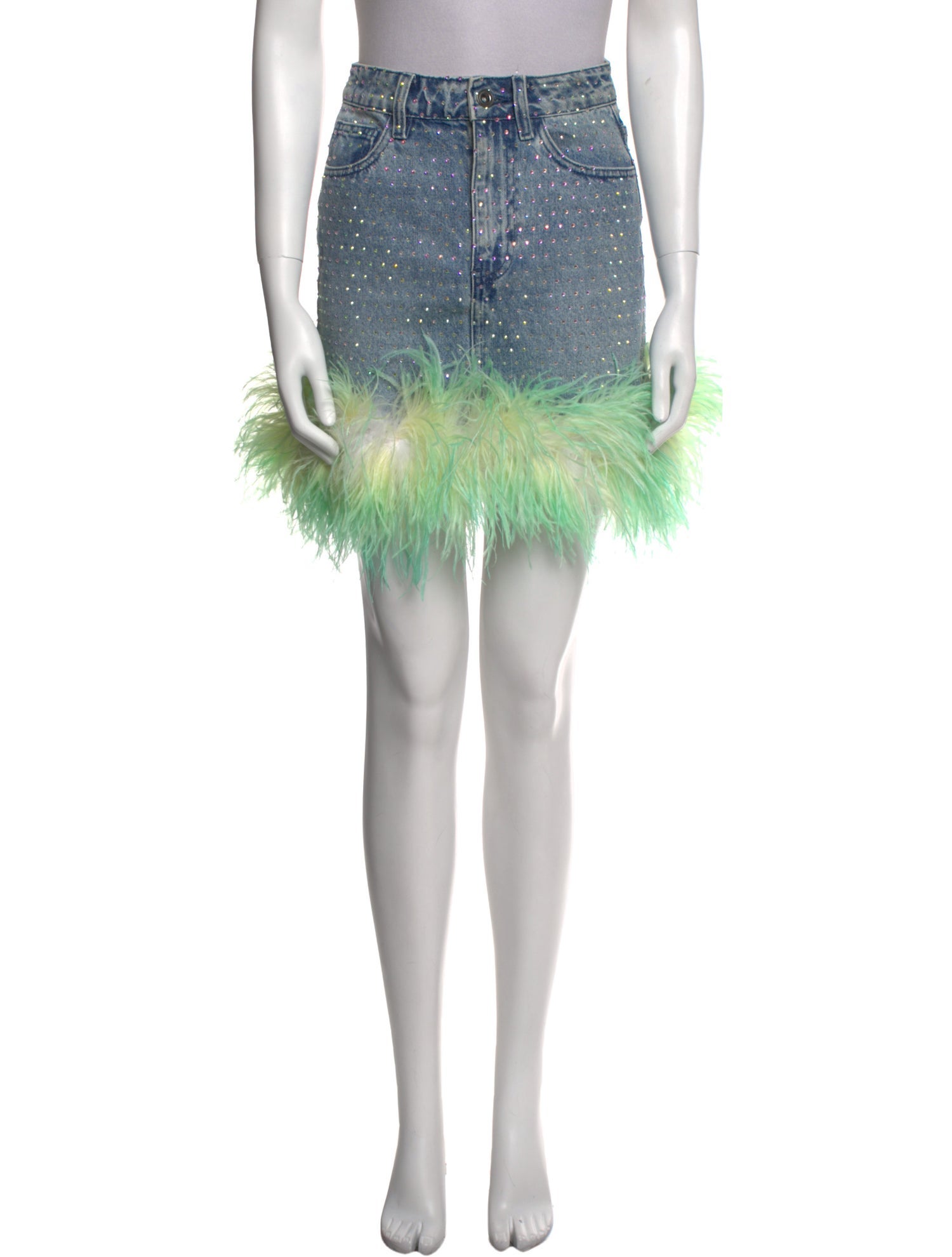 Self-Portrait Crystal Embellishments Mini Skirt