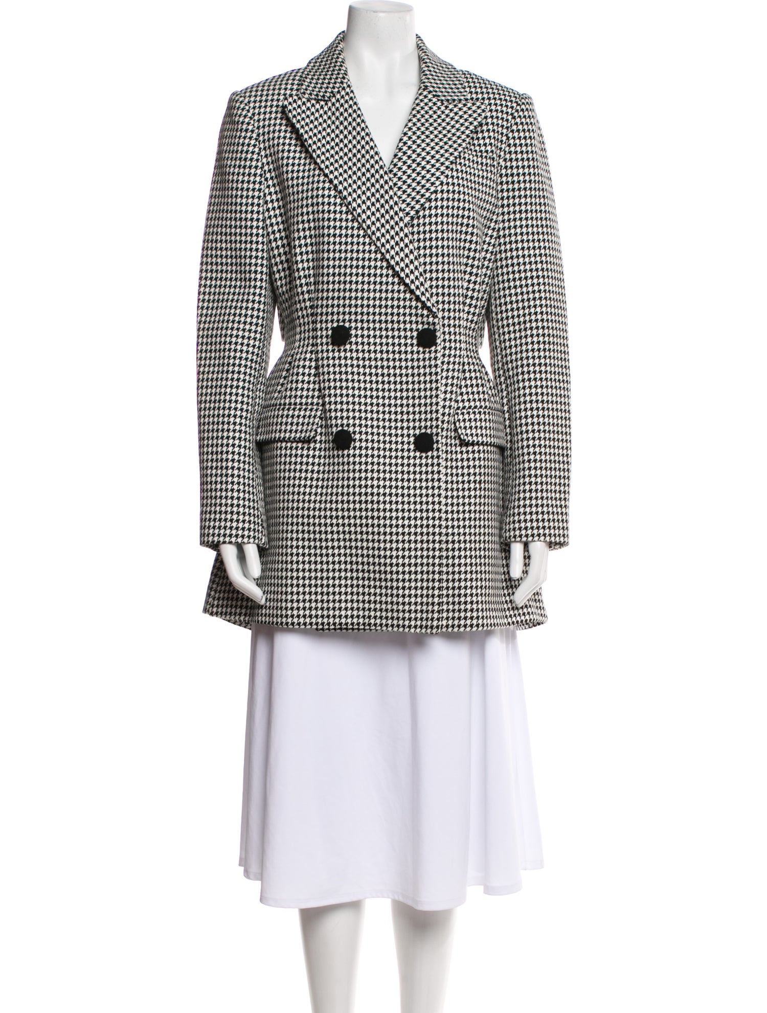 Self-Portrait Houndstooth Print Peacoat