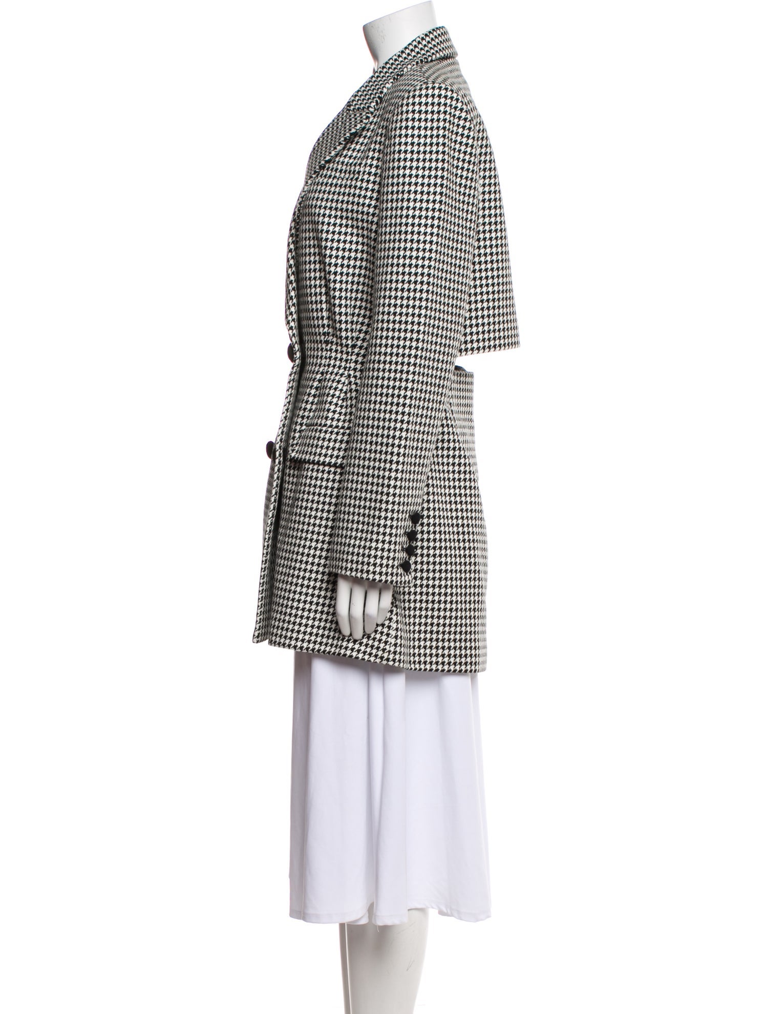 Self-Portrait Houndstooth Print Peacoat